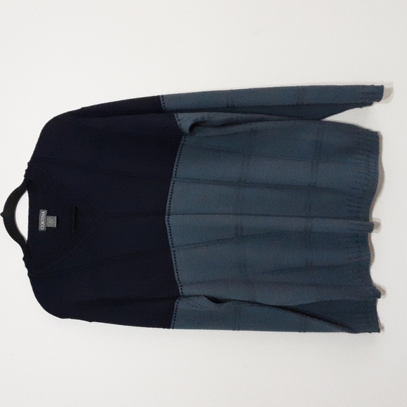 Cortina men's sweater pullover v neck knit color block size L wool blend - Picture 2 of 6